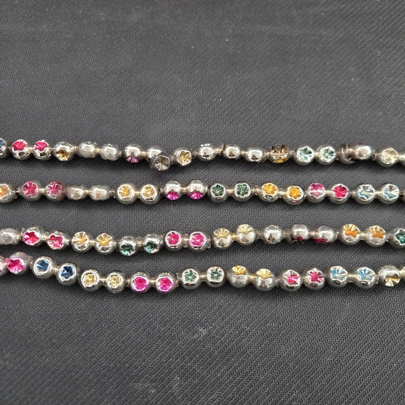 Vtg Mercury Glass 8ft (96") Christmas Beads Double Indent Multicolor Garland - Picture 5 of 9